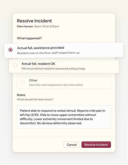 Resolving an alert