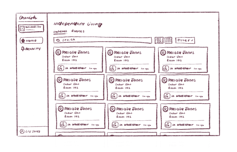 Initial wireframe sketch 2
