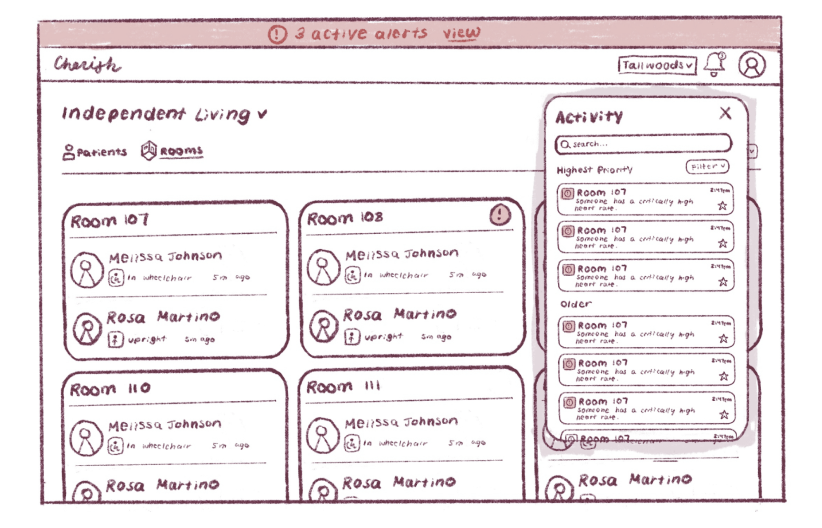 Initial wireframe sketch 3